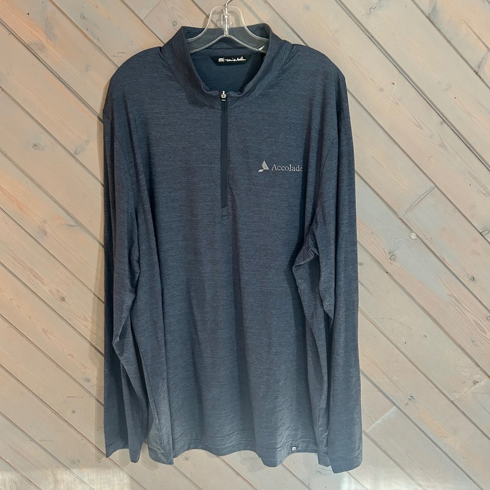 Travis Mathew Accolade Pullover Mens Long Sleeve Golf Shirt Gray‎ Heathered